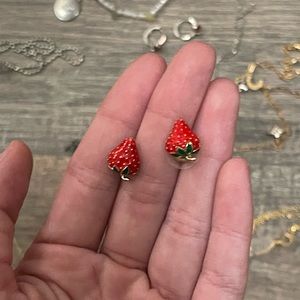 gold strawberry studs
